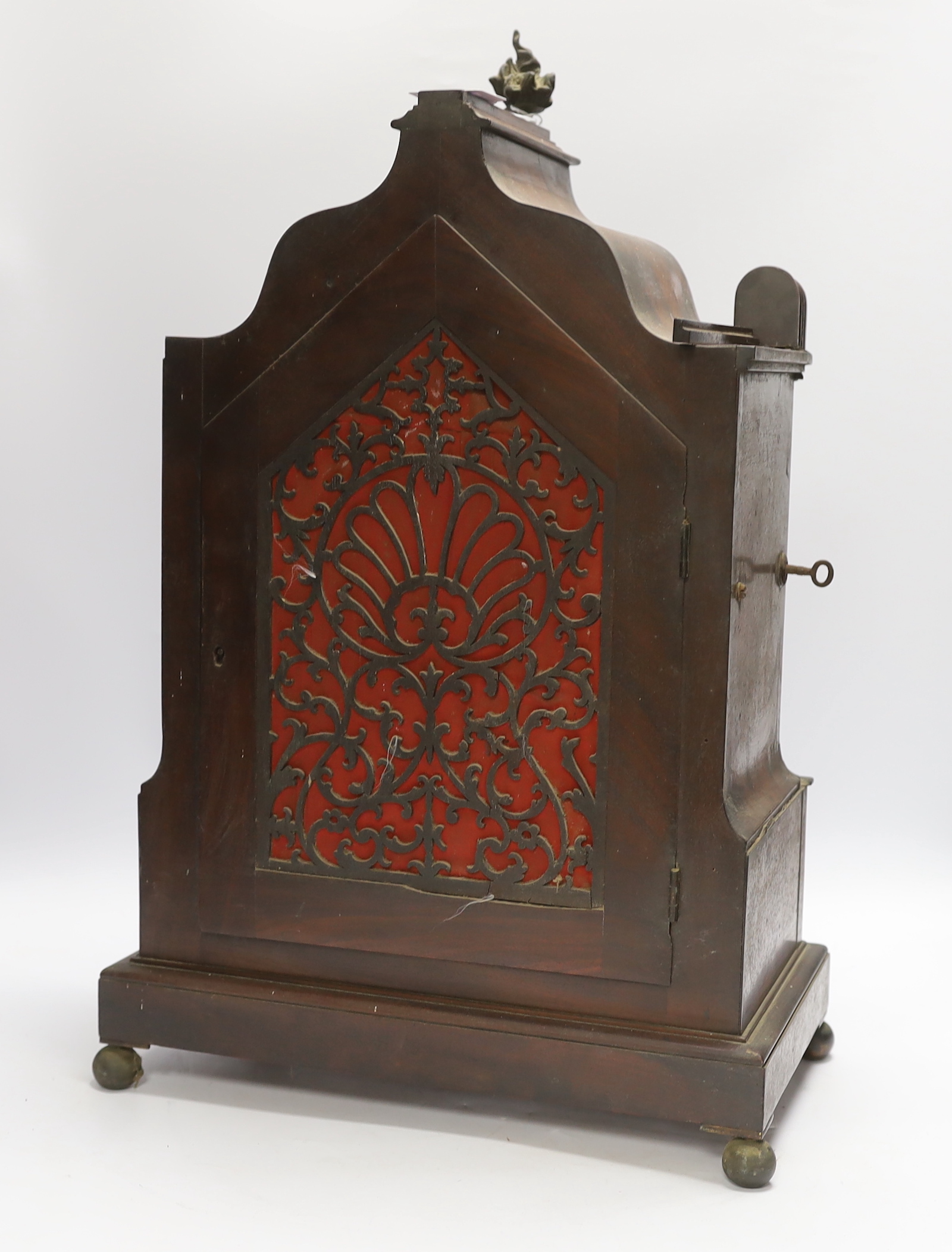 A Regency mahogany bracket clock, 54cm high